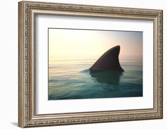 Shark Fin above Ocean Water-null-Framed Photographic Print