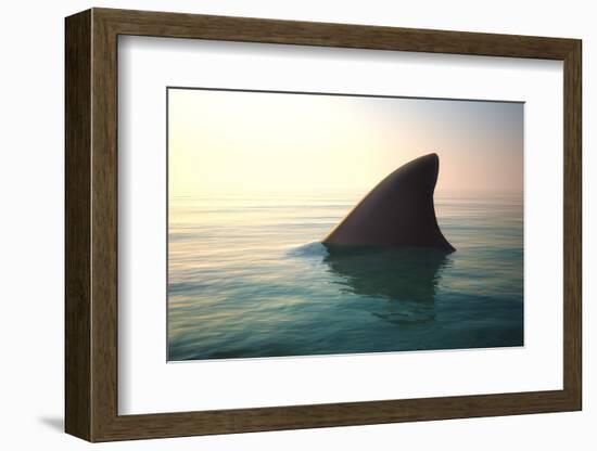 Shark Fin above Ocean Water-null-Framed Photographic Print