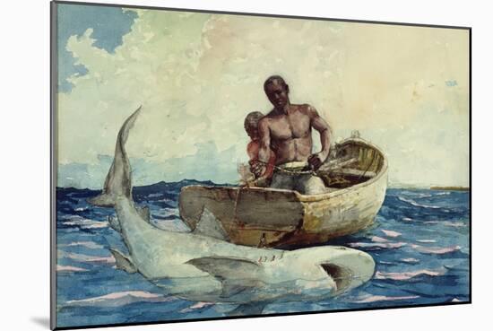 Shark Fishing, 1885-Winslow Homer-Mounted Giclee Print