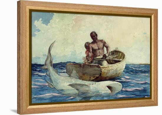 Shark Fishing, 1885-Winslow Homer-Framed Premier Image Canvas