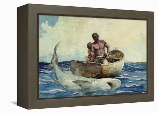 Shark Fishing, 1885-Winslow Homer-Framed Premier Image Canvas