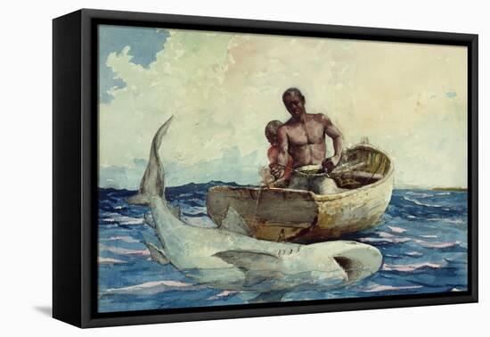 Shark Fishing, 1885-Winslow Homer-Framed Premier Image Canvas