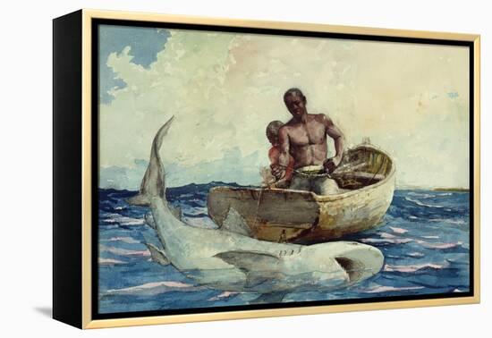 Shark Fishing, 1885-Winslow Homer-Framed Premier Image Canvas