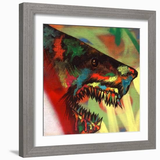 Shark Head Study 1-Shark Toof-Framed Art Print