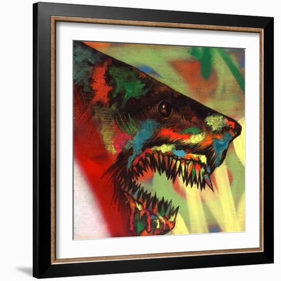 Shark Head Study 1-Shark Toof-Framed Art Print