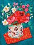 Asian Floral Gold Mat-Sharon Montgomery-Art Print