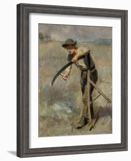 Sharpening the Scythe, 1897-Ralph Hedley-Framed Giclee Print