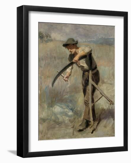 Sharpening the Scythe, 1897-Ralph Hedley-Framed Giclee Print