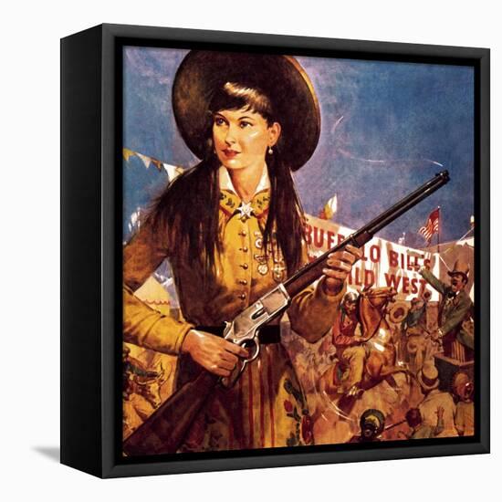 Sharpshooter Annie -- Annie Oakley and Her Gun-McConnell-Framed Premier Image Canvas