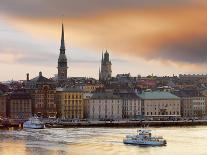 Sweden, Stockholm, Riddarfjarden, Gamla Stan, Passenger Ferries in Bay at Dusk-Shaun Egan-Photographic Print