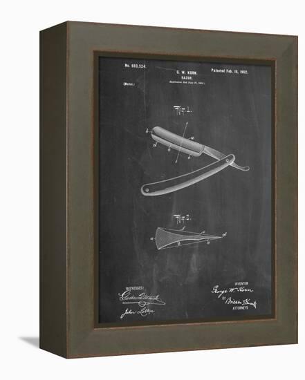 Shaving Razor Patent-null-Framed Stretched Canvas