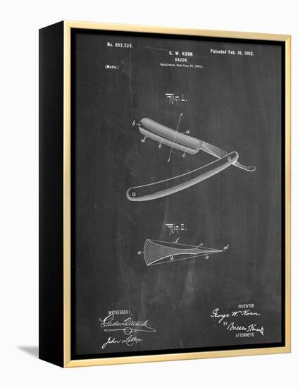 Shaving Razor Patent-null-Framed Stretched Canvas