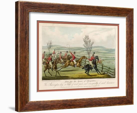 Shavington Day a Trial Between Rival Packs and Horsemen-Edward Duncan-Framed Art Print