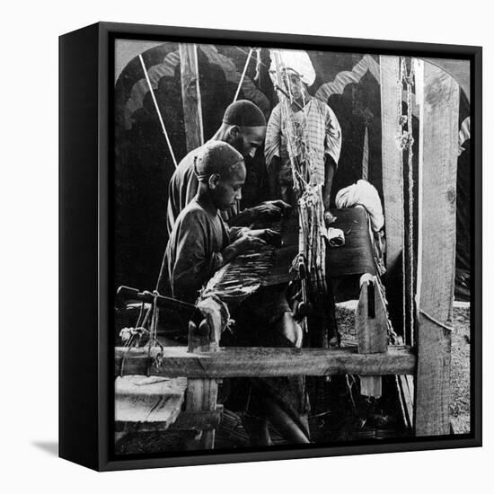 Shawl Weavers, Kashmir, India, C1900s-Underwood & Underwood-Framed Premier Image Canvas