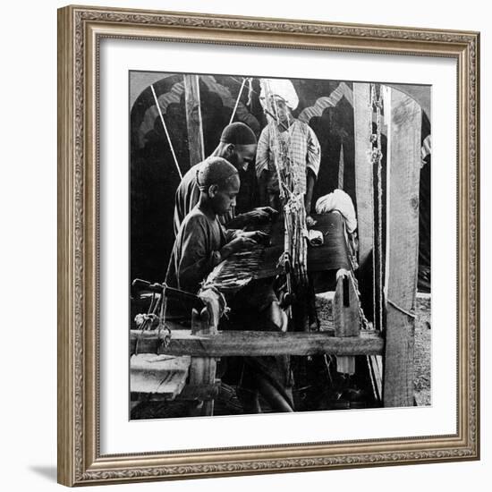 Shawl Weavers, Kashmir, India, C1900s-Underwood & Underwood-Framed Photographic Print