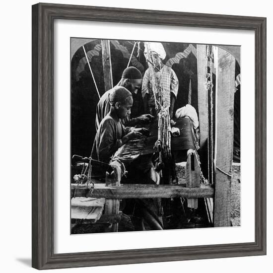 Shawl Weavers, Kashmir, India, C1900s-Underwood & Underwood-Framed Photographic Print