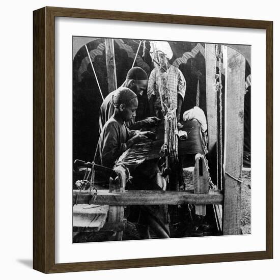 Shawl Weavers, Kashmir, India, C1900s-Underwood & Underwood-Framed Photographic Print