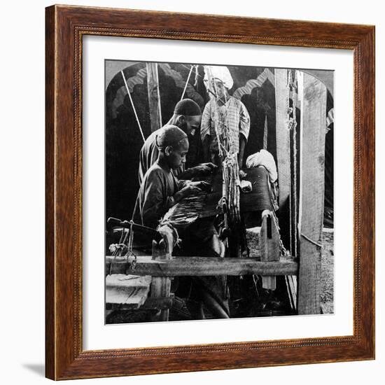 Shawl Weavers, Kashmir, India, C1900s-Underwood & Underwood-Framed Photographic Print