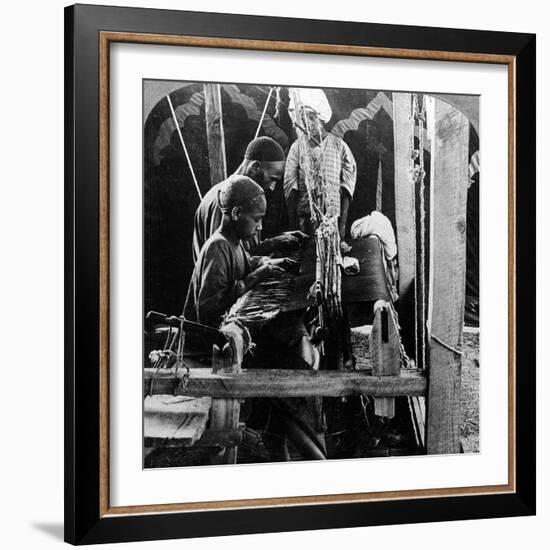 Shawl Weavers, Kashmir, India, C1900s-Underwood & Underwood-Framed Photographic Print