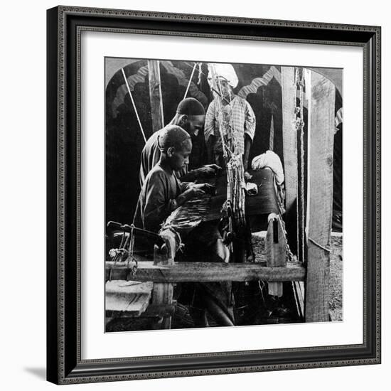 Shawl Weavers, Kashmir, India, C1900s-Underwood & Underwood-Framed Photographic Print