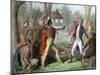 Shawnee Chief Tecumseh Confronting William Henry Harrison in Indiana-null-Mounted Giclee Print