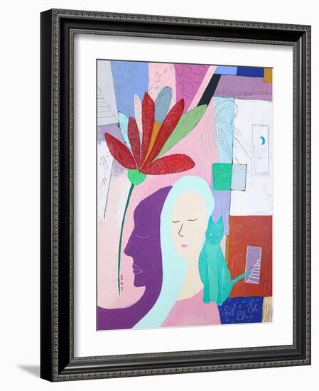 She and her purple shadow-Hyunah Kim-Framed Art Print