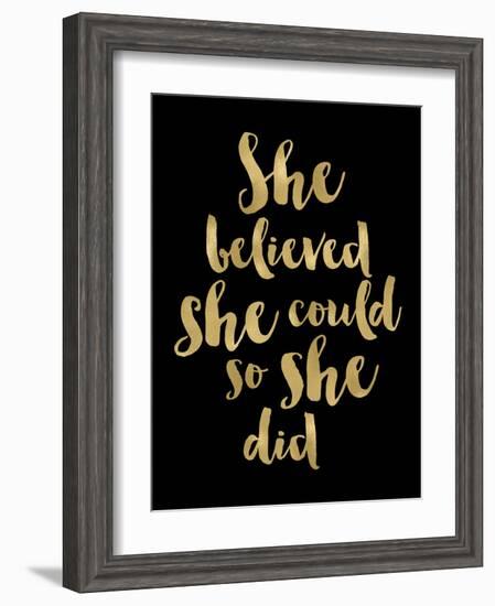 She Believed She Could Golden Black-Amy Brinkman-Framed Art Print