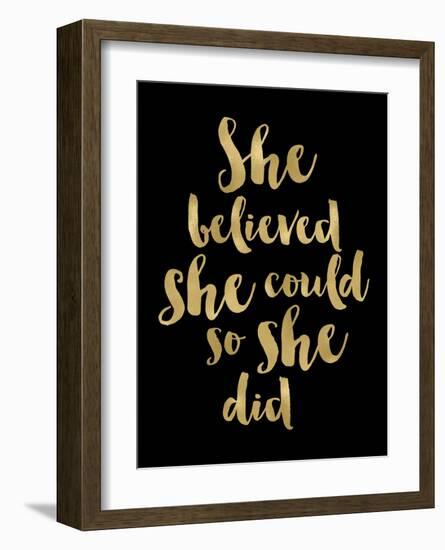 She Believed She Could Golden Black-Amy Brinkman-Framed Art Print