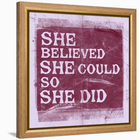 She Believed She Could, So She Did - Lavender-null-Framed Stretched Canvas