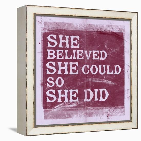 She Believed She Could, So She Did - Lavender-null-Framed Stretched Canvas