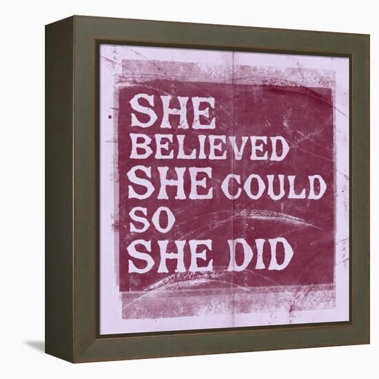 She Believed She Could, So She Did - Lavender-null-Framed Stretched Canvas