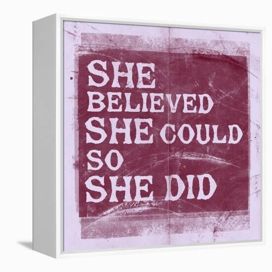 She Believed She Could, So She Did - Lavender-null-Framed Stretched Canvas