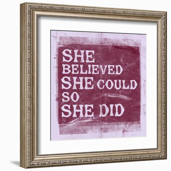 She Believed She Could, So She Did - Lavender-null-Framed Art Print