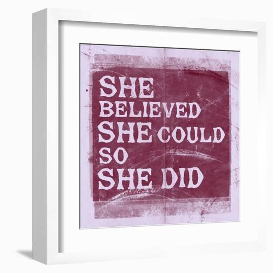 She Believed She Could, So She Did - Lavender-null-Framed Art Print