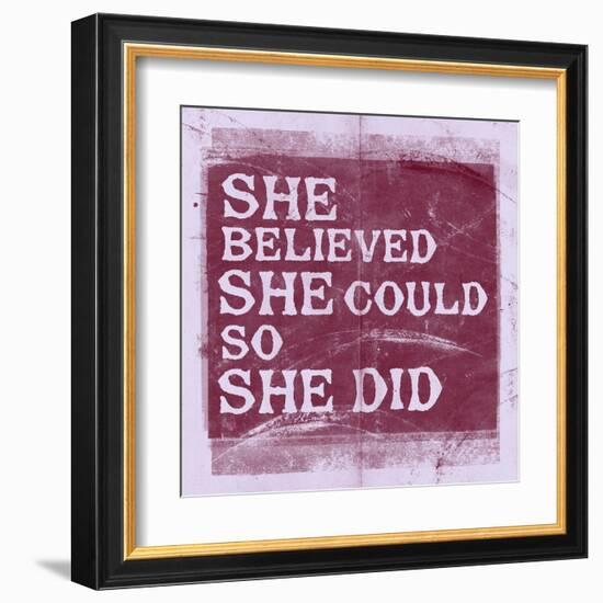 She Believed She Could, So She Did - Lavender-null-Framed Art Print