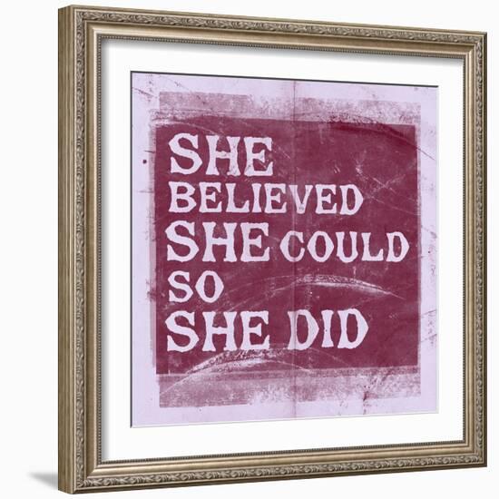 She Believed She Could, So She Did - Lavender-null-Framed Art Print