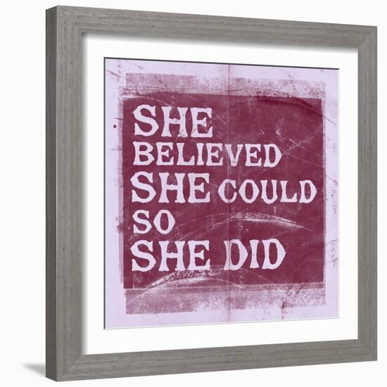 She Believed She Could, So She Did - Lavender-null-Framed Art Print