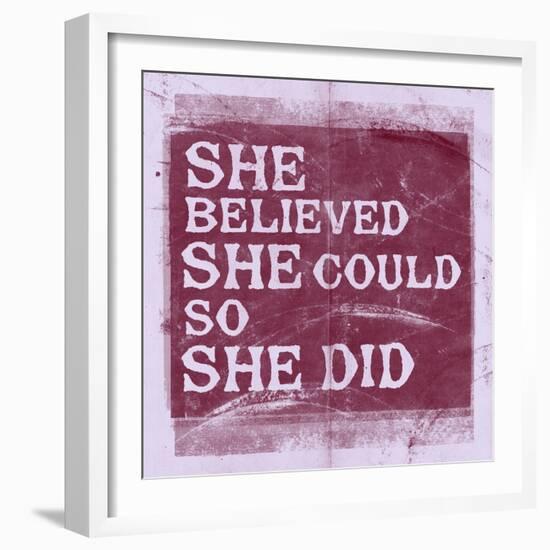 She Believed She Could, So She Did - Lavender-null-Framed Art Print