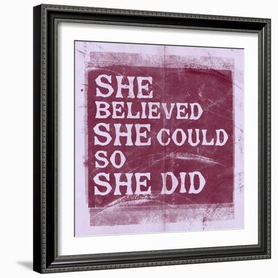 She Believed She Could, So She Did - Lavender-null-Framed Art Print