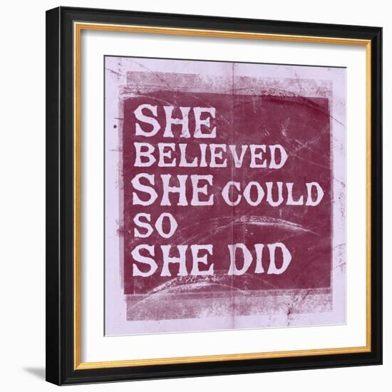 She Believed She Could, So She Did - Lavender-null-Framed Art Print