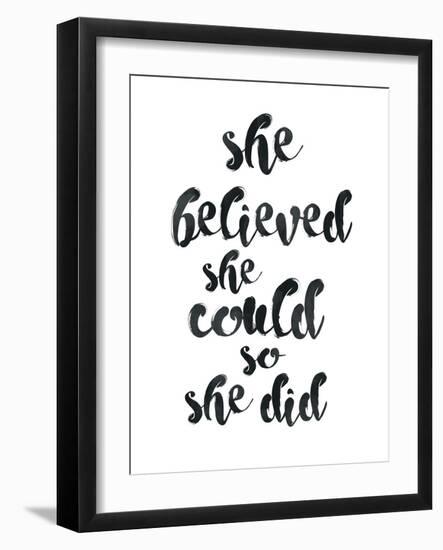 She Believed She Could-Pop Monica-Framed Art Print