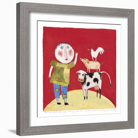 She Brought the Cow-Barbara Olsen-Framed Giclee Print