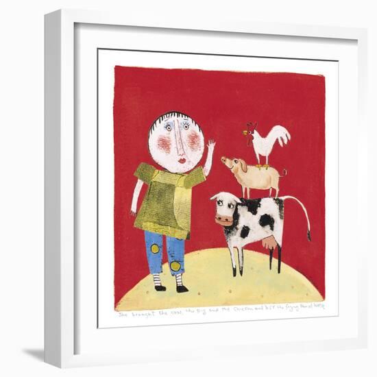 She Brought the Cow-Barbara Olsen-Framed Giclee Print