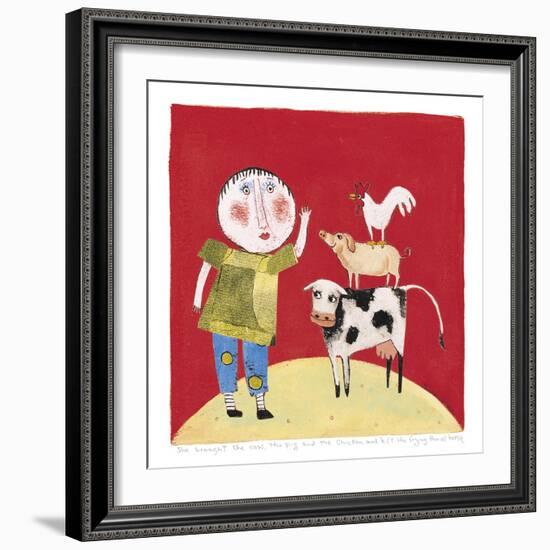 She Brought the Cow-Barbara Olsen-Framed Giclee Print