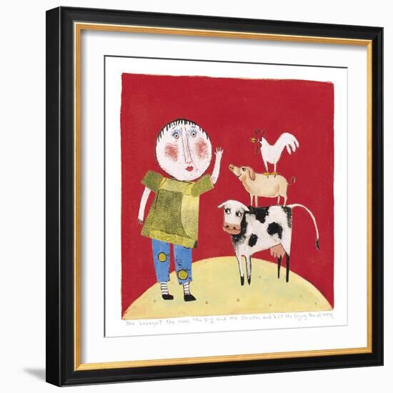 She Brought the Cow-Barbara Olsen-Framed Giclee Print