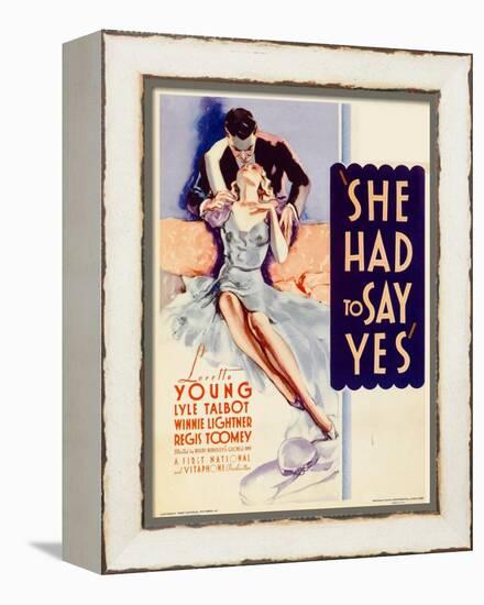 She Had to Say Yes, Lyle Talbot, Loretta Young on Midget Window Card, 1933-null-Framed Stretched Canvas