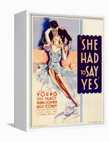 She Had to Say Yes, Lyle Talbot, Loretta Young on Midget Window Card, 1933-null-Framed Stretched Canvas