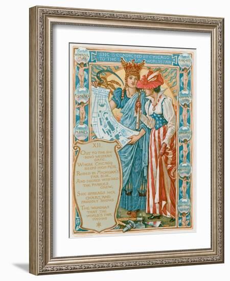 She Is Conducted by Chicago to the World's Fair-Walter Crane-Framed Giclee Print