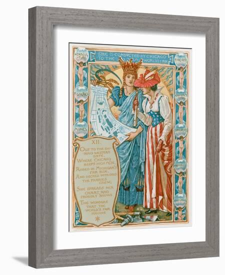 She Is Conducted by Chicago to the World's Fair-Walter Crane-Framed Giclee Print