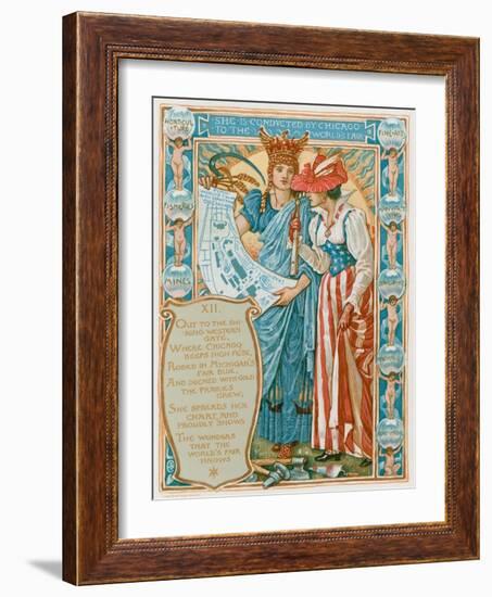 She Is Conducted by Chicago to the World's Fair-Walter Crane-Framed Giclee Print